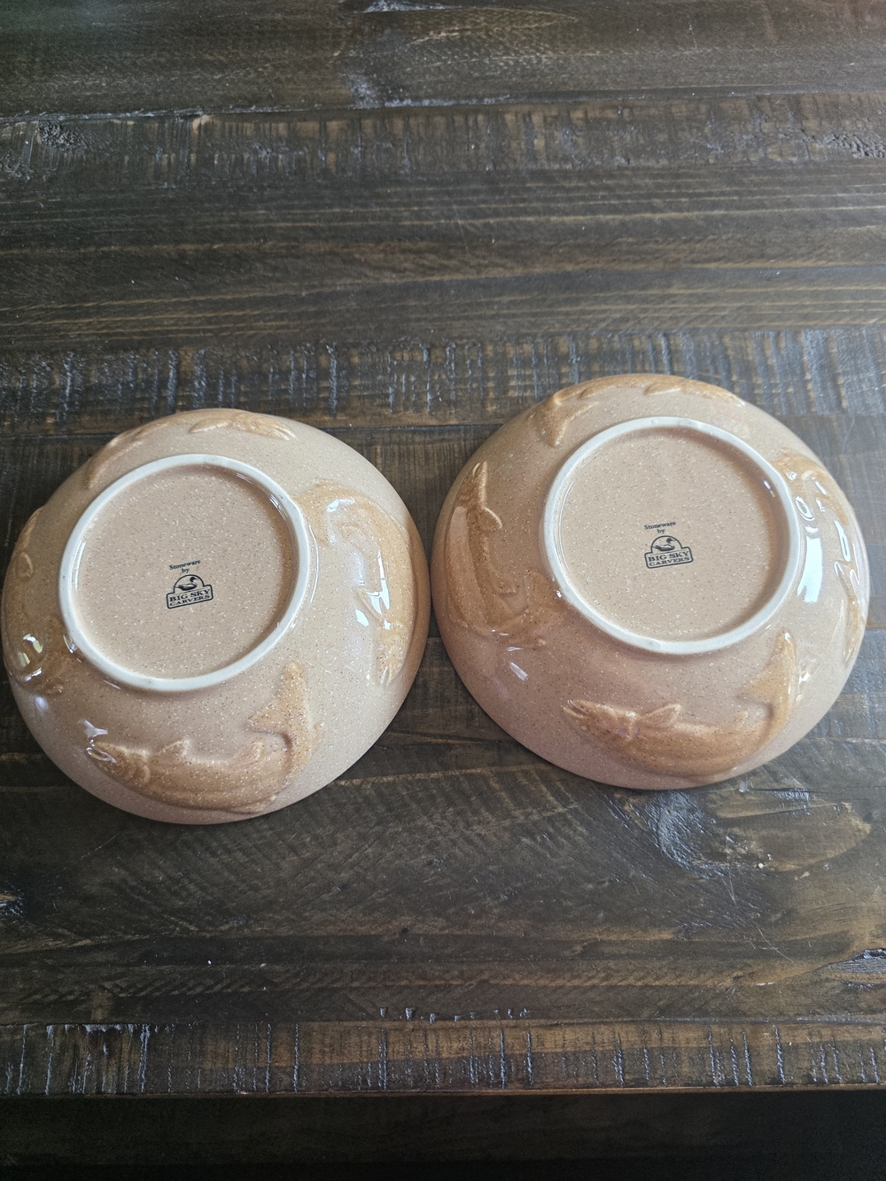 Big Sky Carvers Fusion Trout Stoneware Bowls Set of 2